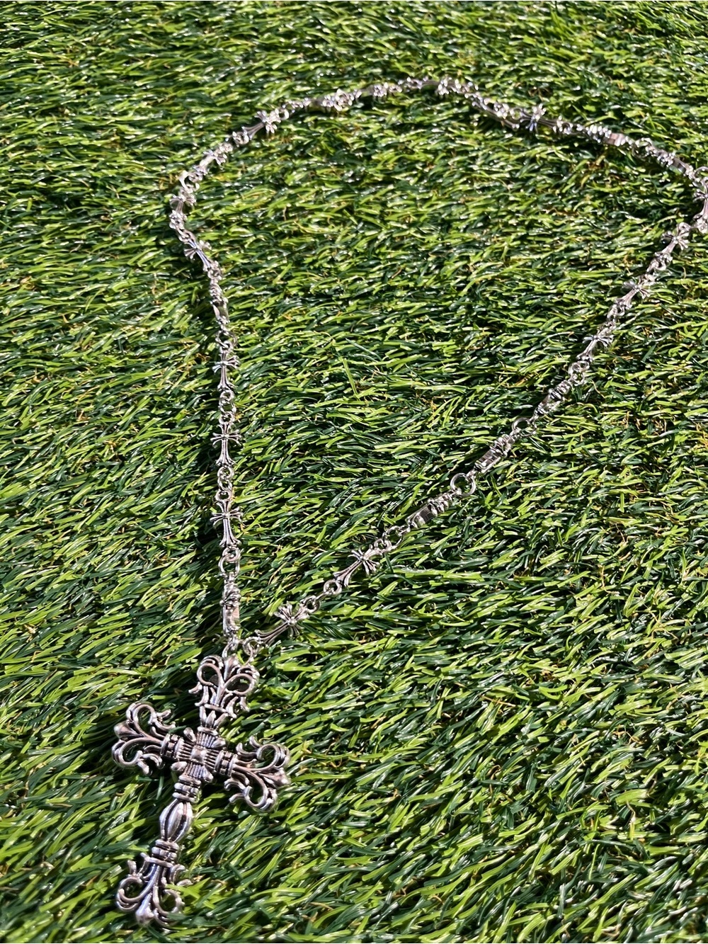 Cross Pendant Necklace Size 27 Inch Silver